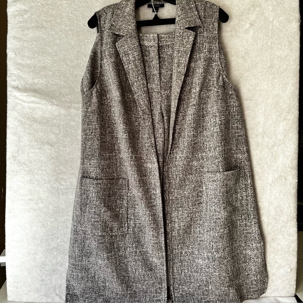 Alfani Long Vest Style Pant Suit Set Crop Pants Size Vest L Pants Size 14